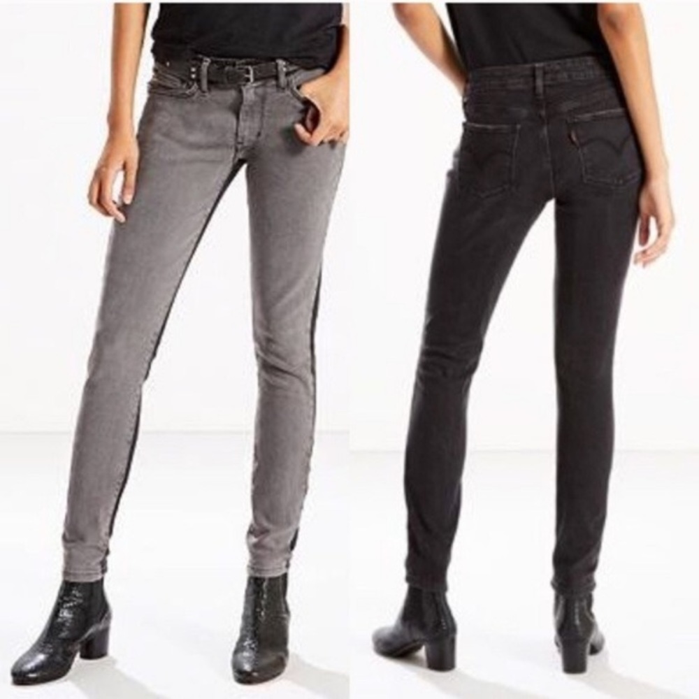 Levi’s 711 two tone skinny jeans
